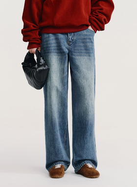 HAVVA慵懒感宽松直筒牛仔裤修饰腿型女士裤子2026年春季KN3-5758