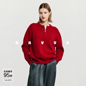 HAVVA 4819 保暖女士毛衣2025冬M3 红运好运新年系列 套头针织衫