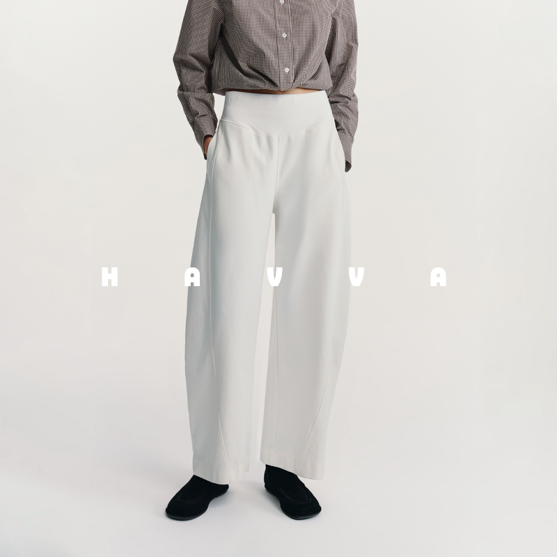 HAVVA今年流行的宽松弯刀裤松紧腰舒适女士裤装2026年春KX3-5672,女装/女士精品,休闲裤,淘宝优惠券,粉丝福利购,淘宝优惠卷