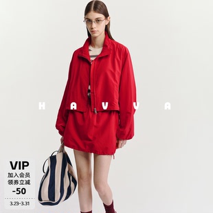 2026春季 4335 直筒短裙两件套女士套装 HAVVA立领拉链短外套