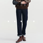 HAVVA高腰加绒加厚牛仔裤 5168 KH3 显瘦好穿女士烟管裤 2025年冬季