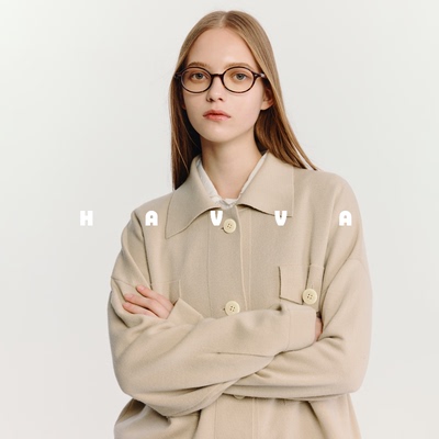 HAVVA今年流行休闲针织开衫毛衣外套女叠搭好穿上衣2025秋冬L1297