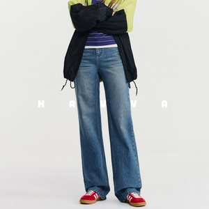 HAVVA宽松舒适好穿直筒牛仔裤显腿长女士裤装2026年春季KN3-5520