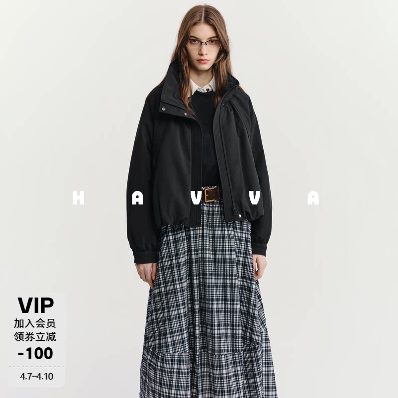 HAVVA短款立领宽松羽绒服慵懒感女士棉服外套2025年冬季Y3-2502