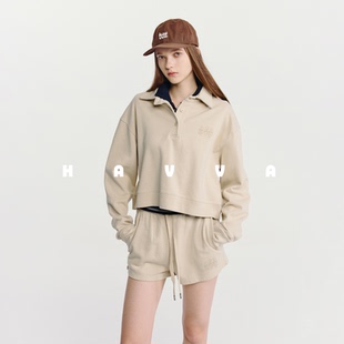 2026年春Z3 两件套女士休闲运动套装 5486 卫衣短裤 HAVVAPolo领长袖
