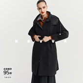 HAVVA可拆卸连帽羽绒服可两面穿有腰带女士外套2025年冬季 2618