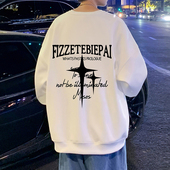 打底衫 美式 衣服圆领长袖 2026新款 套头宽松无帽外套潮 卫衣男春秋季