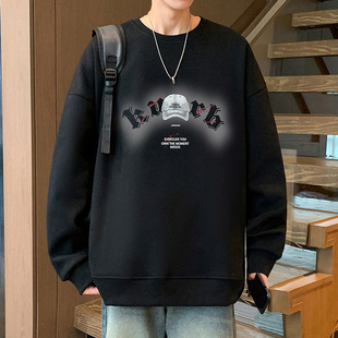 卫衣男秋冬季2026新款宽松美式潮牌上衣ins大码运动休闲圆领打底