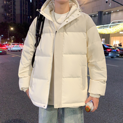 羽绒服男冬季休闲厚款大码连帽外套2025新款宽松潮牌长袖羽绒上衣