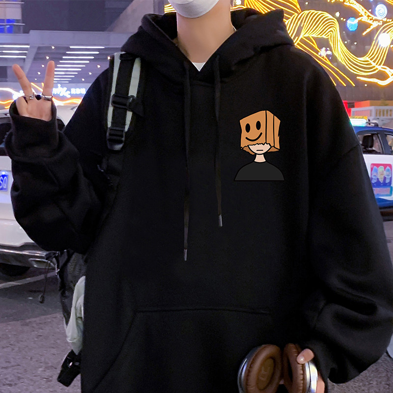 卫衣男春季新款简约休闲美式潮牌帽衫ins重磅港风宽松连帽上衣服