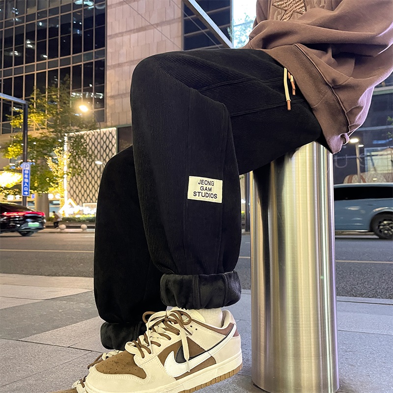 潮流宽松束脚灯芯绒休闲长裤