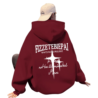 潮流印花设计连帽卫衣男女百搭