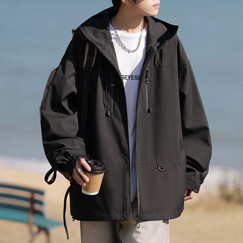 潮流宽松百搭休闲连帽夹克