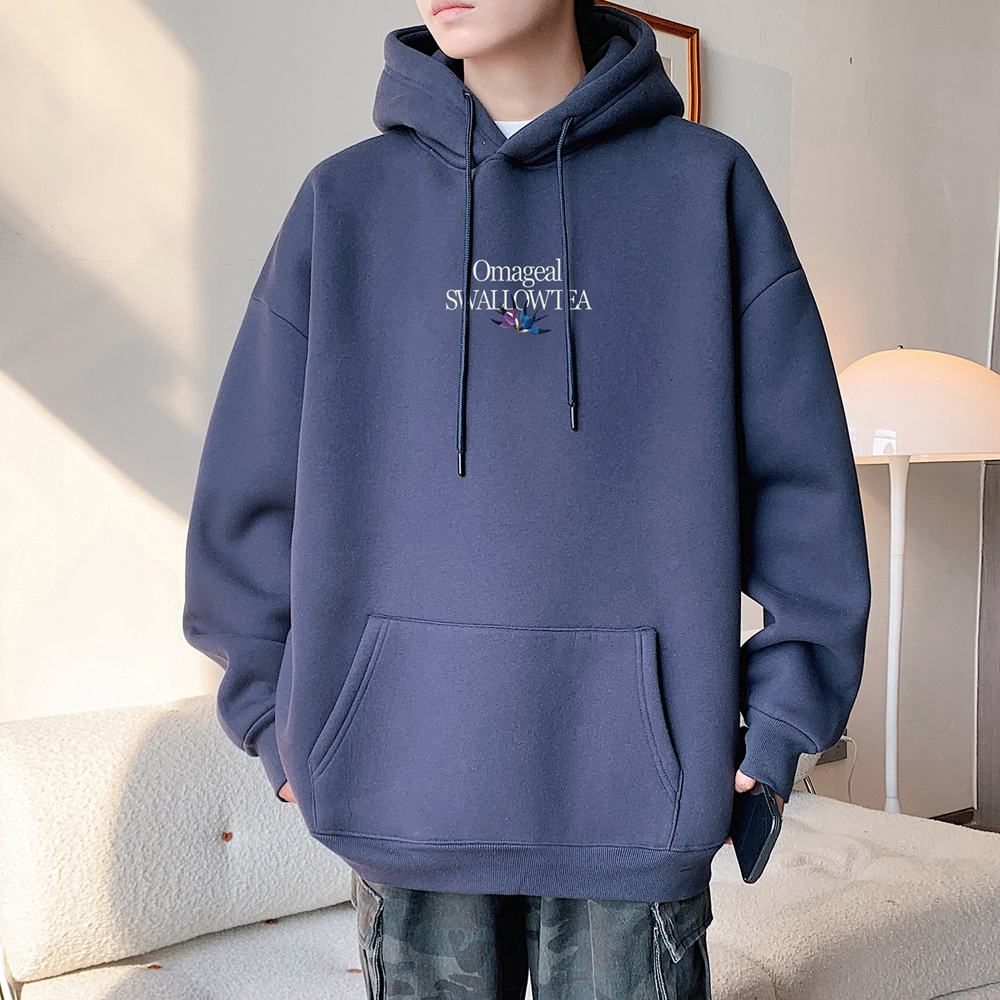 卫衣男春秋季新款美式高街重磅连帽外套ins潮牌百搭宽松长袖帽衫