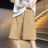 Быстросохнущие летние шорты, пляжные спортивные трендовые штаны, свободный прямой крой, на шнурках