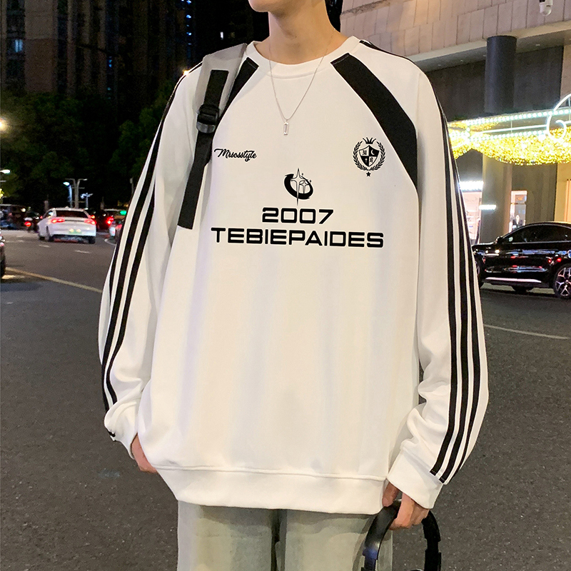 卫衣男款春秋季2025新款美式高街重磅潮牌拼接撞色休闲宽松外套男