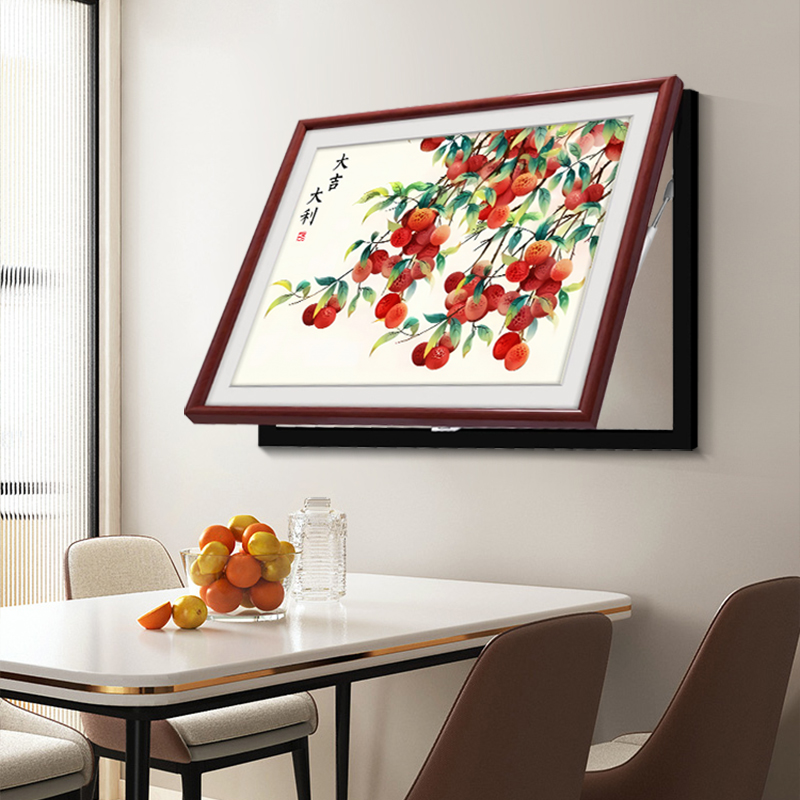 电表箱装饰画中式配电箱遮挡实木开关箱遮挡盒免打孔挂画果蔬墙画