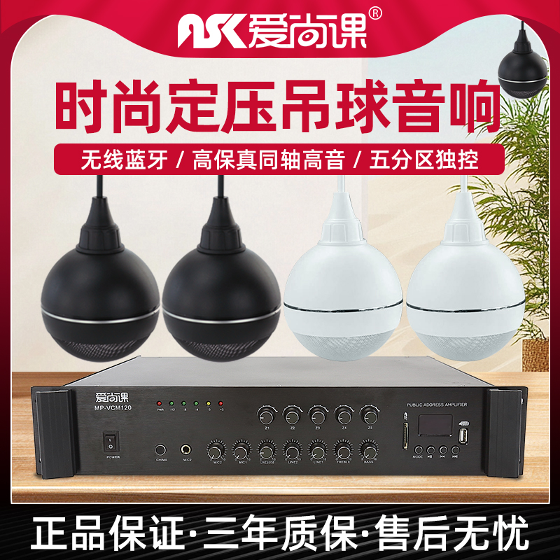 爱尚课 10W吊球音响 悬挂式吊杆天花喇叭 公共广播 背景音乐音箱