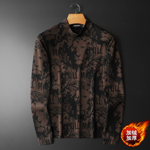 D332 2813 P100 平铺咖啡 2023秋冬纯棉中领长袖打底衫 加绒加厚图片