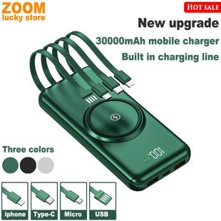 Wireless Charger Portable Cable Powerbank Mobile 30000mAh