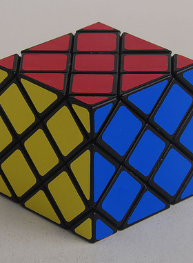 蓝蓝八轴六面体魔方 8轴6面魔方 LL斜转魔方 蓝蓝3阶异形魔方