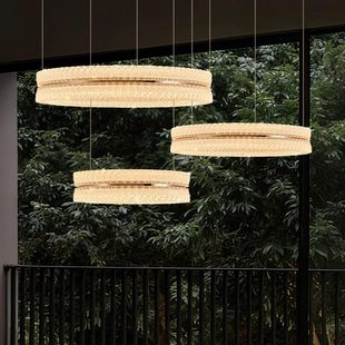 意式轻奢客厅吊灯天鹅湖金色极简现代简约水晶高极感餐厅大厅吊灯