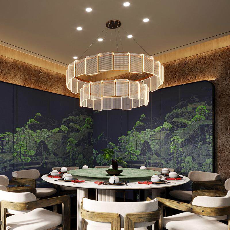 现代简约包厢吊灯餐饮饭店大堂高档包间轻奢客厅餐厅设计师款灯具