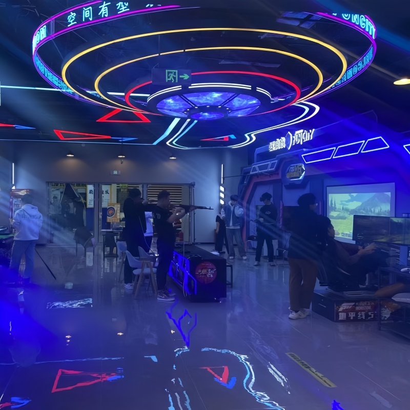 logo圆环霓虹灯模块灯电玩城大厅动漫城游戏厅台球室超市展厅吊灯