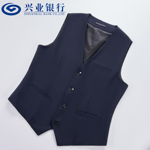 兴业行服马甲藏蓝色夏季男女职业西装马夹背心银行工作服工装制服