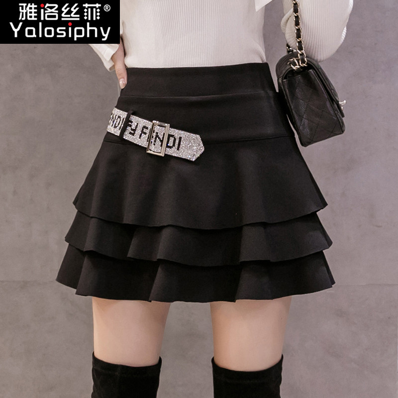 蛋糕裙女2022年秋冬短裙高腰显瘦大码半身裙防走光蓬蓬裙打底裙裤