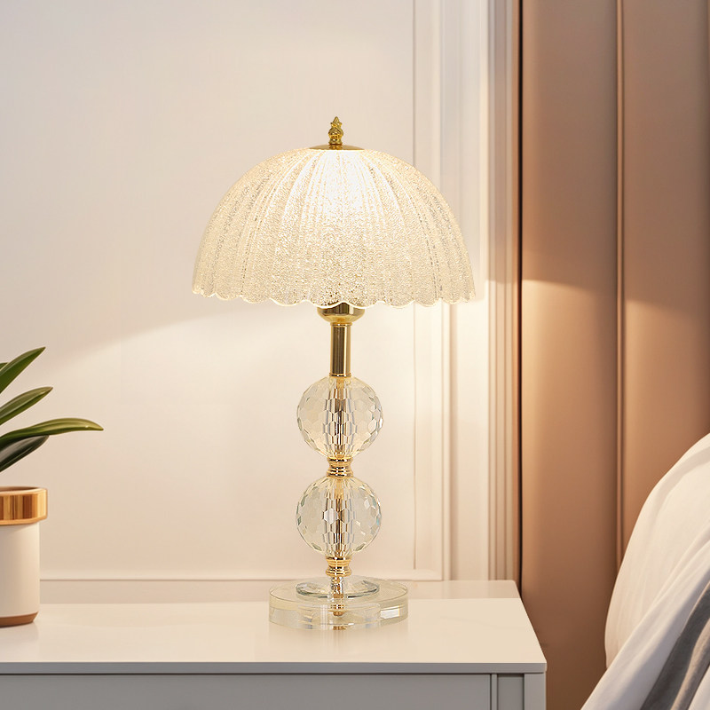 轻奢水晶台灯浪漫温馨卧室床头三色新款高级感现代客厅前落地台灯
