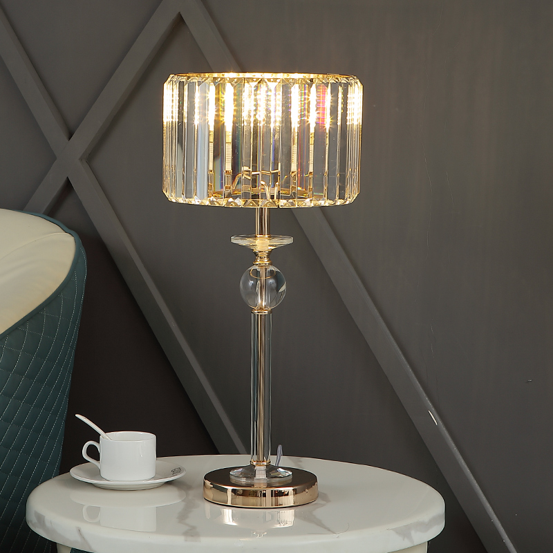 简约现代主卧少女浪漫水晶台灯