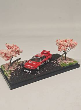 1比64比例拓意TLV场景MINIGT合金车INNO奔驰CLKGTR收纳展示盒樱花