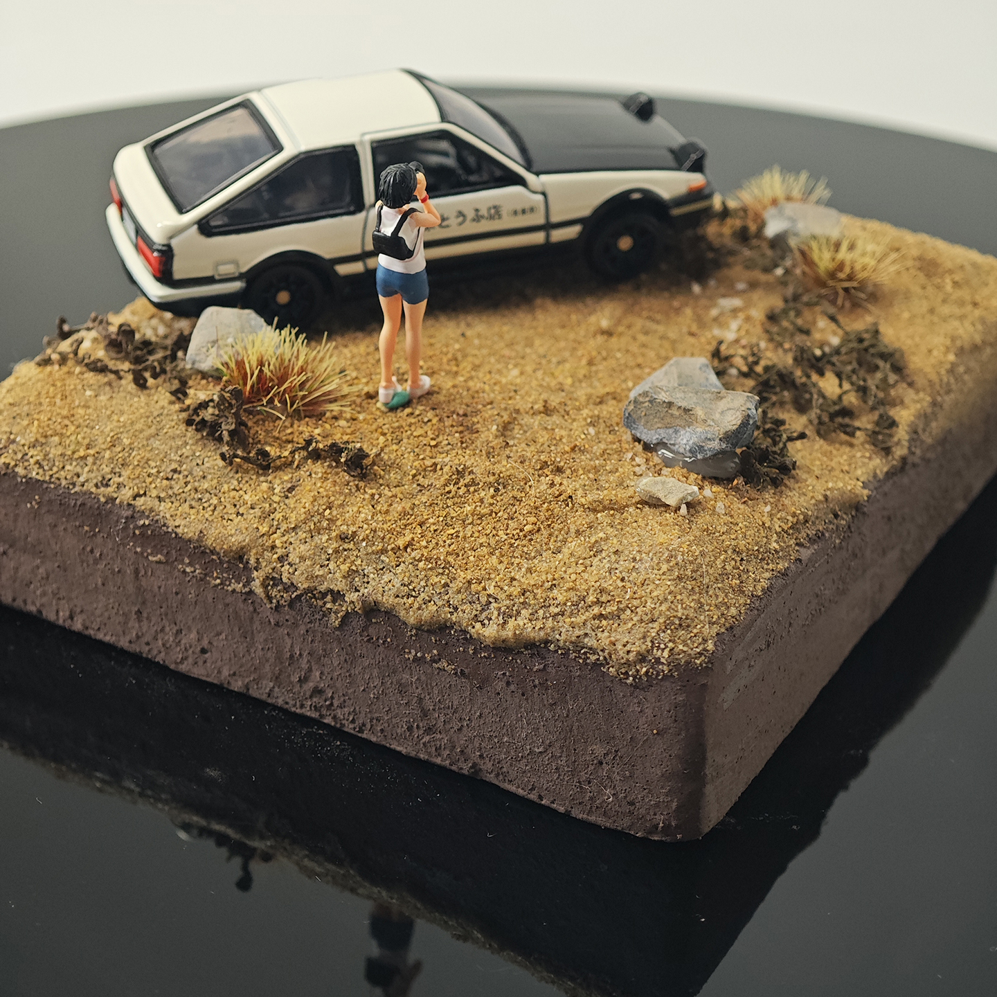 1/64 多美卡TLV MINIGT 合金车INNO场景高达展示地台沙漠峡谷场景