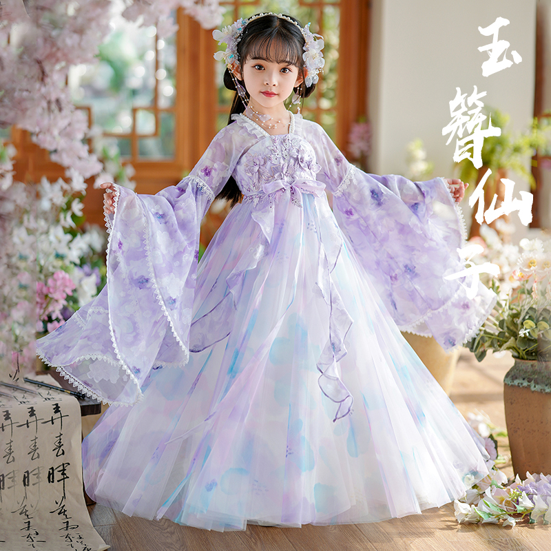 汉服女童2025新款儿童唐装中国风小女孩超仙古装连衣裙春夏季礼服