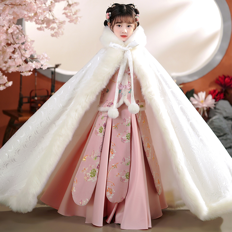 爱贝佳秋冬加绒加厚披风