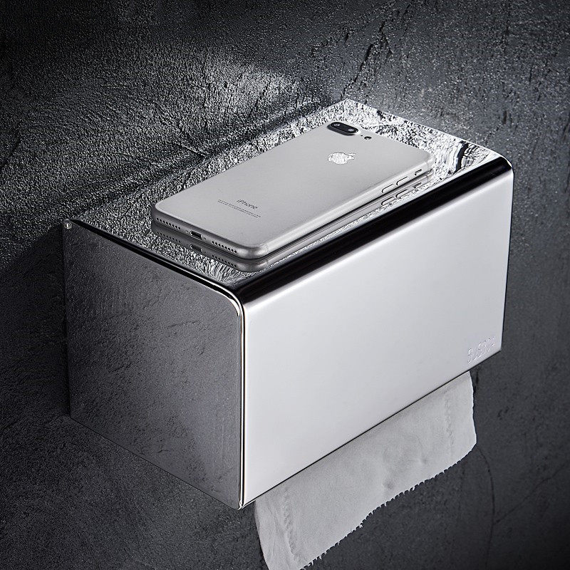 卫生间纸巾盒304不锈钢轻奢风厕所抽纸盒卷纸厕纸盒防水卫生纸盒