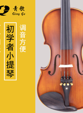 青歌QV103 小提琴儿童初学者入门演奏学生成人手工实木