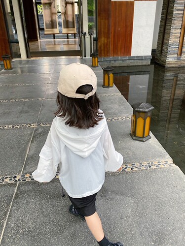 YUSONG◆童装夏季白色连帽防晒衫