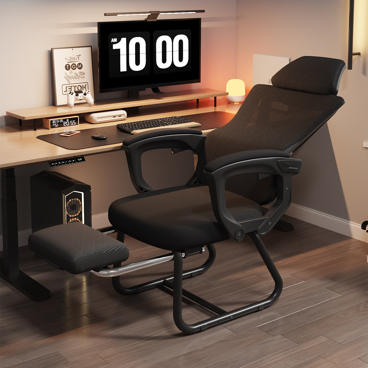 办公椅舒适久坐人体工学电脑椅家用靠背椅子学习椅弓形办公室座椅