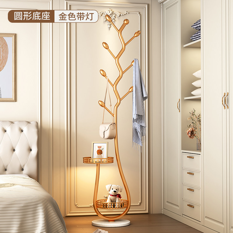 Chic Cream Floor Rack: Light Luxury Bedroom Clothes & Bag Hanger - Product image 6