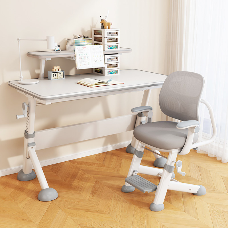 2025新款儿童学习桌小学生家用书桌写字专用大白桌升降桌椅子套装