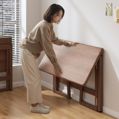 免安装 折叠桌子家用餐桌小户型家用书桌学生卧室实木色简易书桌