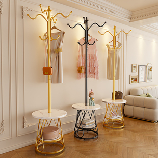 金属挂衣架落地式卧室床头柜替代品轻奢衣帽架床边晚上放衣服神器