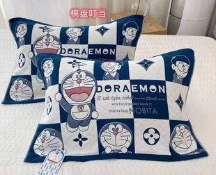 新款 哆啦a梦八层纯棉纱布枕巾可爱单人大枕头巾成人易洗情侣时尚