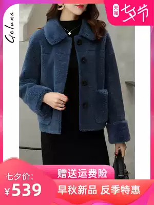 Fur particles one-piece fur coat female 2021 new lamb hair winter Korean version thickened short sheep shearing coat