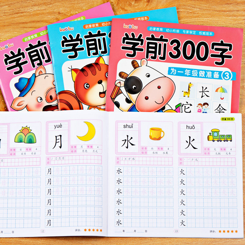 儿童学前300字汉字描红本幼儿园大班练习册幼小衔接练字帖写字本