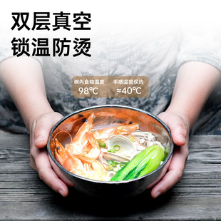万昌双层轻奢纯钛碗一人食专用隔热防烫抗摔家用健康纯钛餐具新品