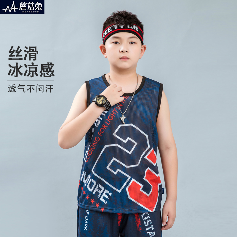 胖童男童背心夏季薄款宽松版青少年男孩速干运动背心无袖篮球衣潮