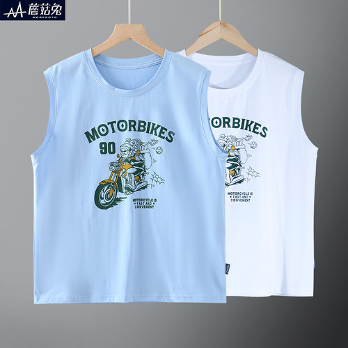蘑基兔胖男童背心夏季薄款纯棉
